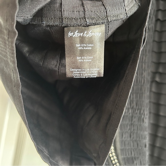 NWT FOR LOVE & LEMONS CELESTE MOIRE BLACK BOW STRAPLESS MINI DRESS SIZE M - Picture 10 of 10